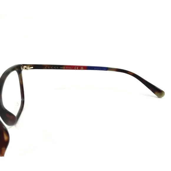 Gucci Eyeglasses Frames GG1930O 004 Tortoise Blue Red Cat Eye Full Rim 55-16-140 - Picture 8 of 12
